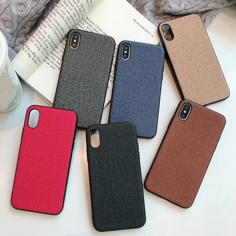 Luxury Cloth Plain Case TPU Cover For Apple iPhone X 8 7 6s 6 XS XR Max 10 Cute Phone Accessories Black Red Gray Skin |