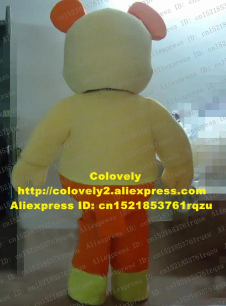 Adorable Faint Yellow Gloomy POPOBE Bear Mascot Costume Cartoon Character Mascotte Orange Ear Round Nose Fat Cheek ZZ984 Free SH |