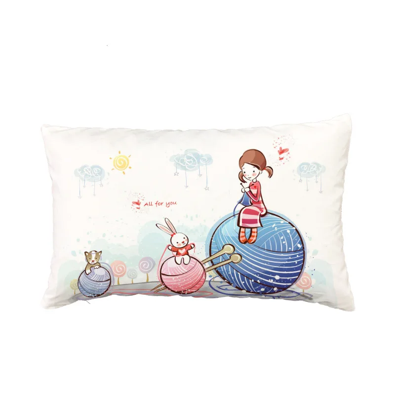День Святого Валентина серии 30x50 см белая наволочка, слона, кролика Love Moon на воздушном шаре Спальня диван Подарочная Декоративная Подушка Чехол
