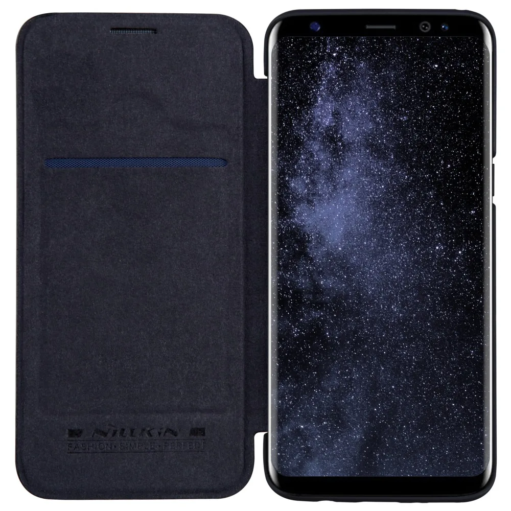Чехол для Samsung galaxy s8 кожаный чехол 5 8 дюйма Nillkin QIN samsung со слотом кредитной карты |