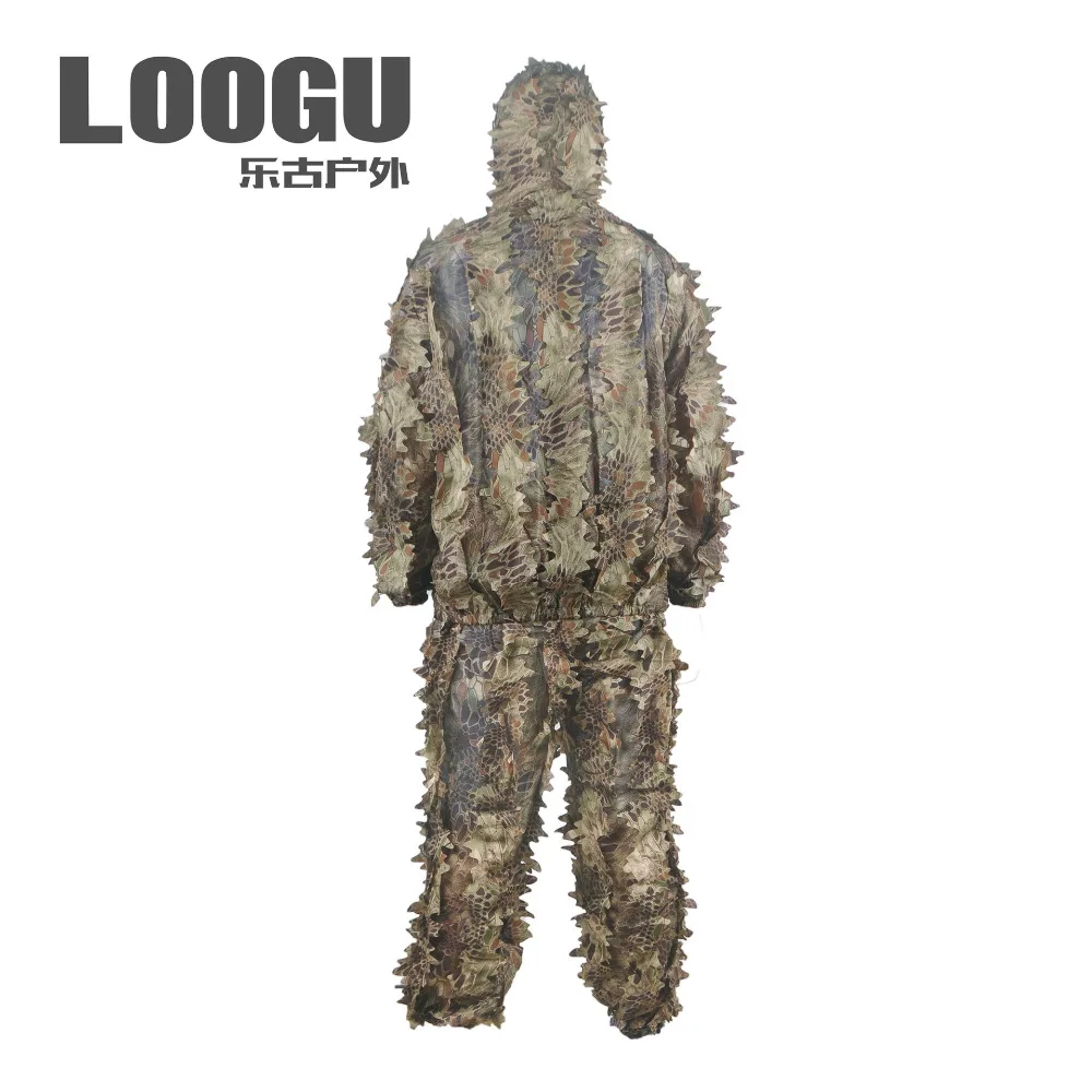Открытый ghillie Костюмы камуфляж, лесная местность Охота наряд 3D Маскировка Униформа CS Костюмы Набор Снайпер Камуфляж Военная охота ткань