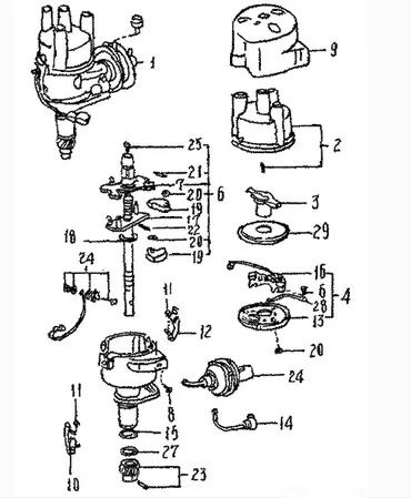 

NEW Distributor FOR FITVolkswagen Beetle 1 Type 1.3L 1.5L L4 113905205AN FD-009V 1969-1979