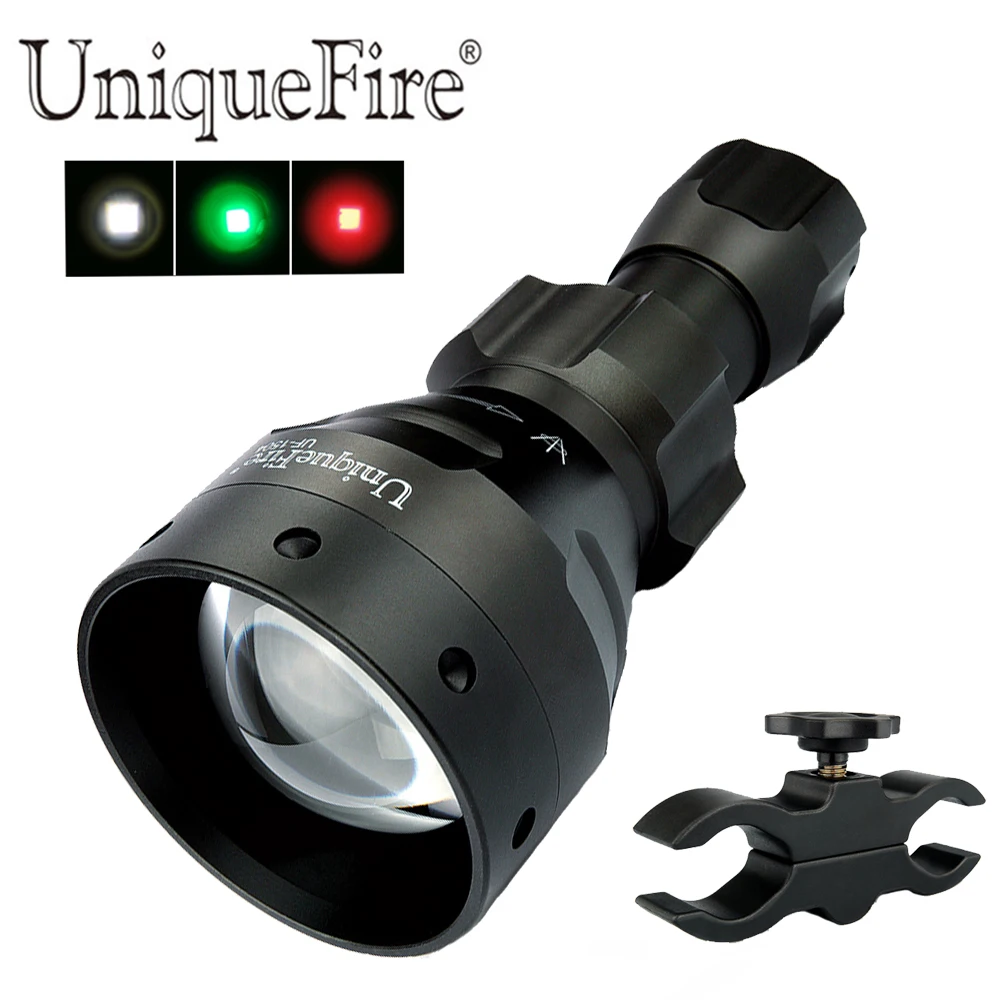 UniqueFire 1504 XPE белый/красный/зеленый свет светодиодный фонарик 67 мм выпуклая линза 3
