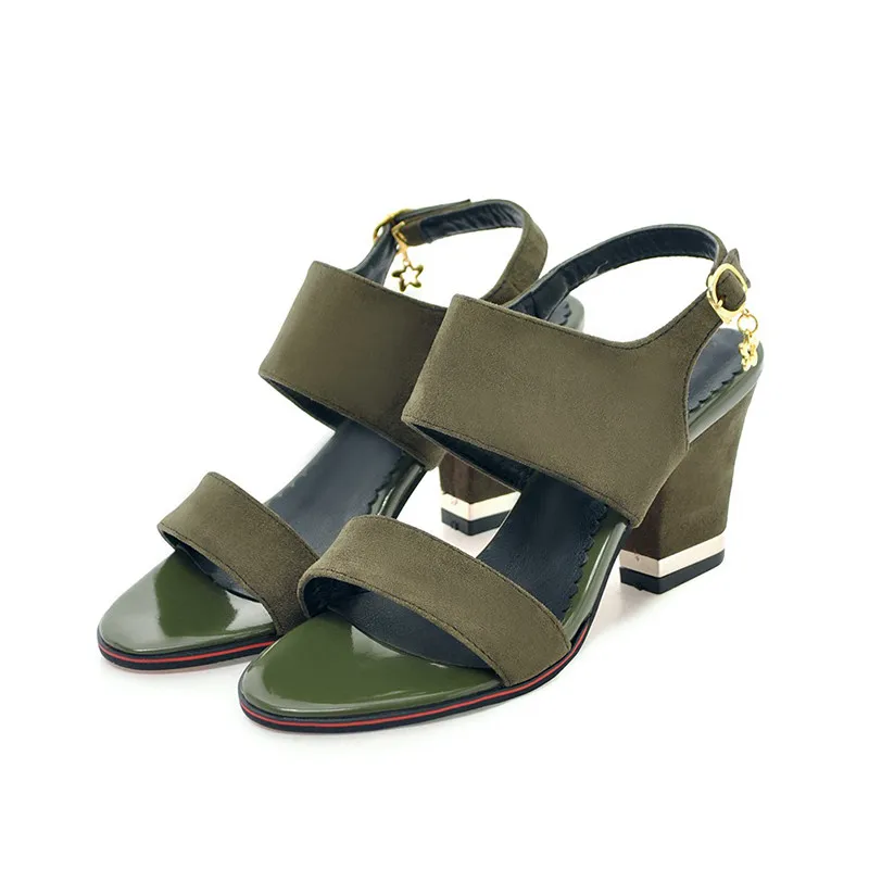 Lapolaka New Fashion Large Size 28-52 Black Red Shoes Woman Sandals Open Toe Buckle Strap Chunky Heels Summer Sandals Woman
