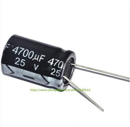 Алюминиевый электролитический конденсатор 4700 мкФ 25V 25V4700UF 16x25 мм 50 шт. |