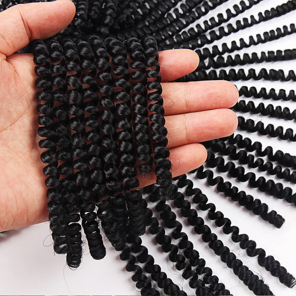

FALEMEI Spring Twist Hair Extensions Black Brown Burgundy Ombre Crochet Braids 100g30Roots/Pack Kinky Curly Twist Synthetic hair