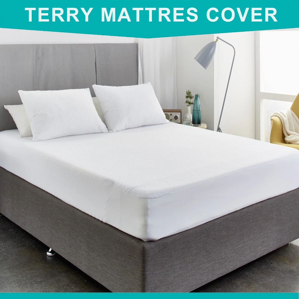 

160X200cm Cotton Terry Mattress Protector Hypoallergenic Mattress Cover Waterproof Breathable Mattress Pad For Bed Bug