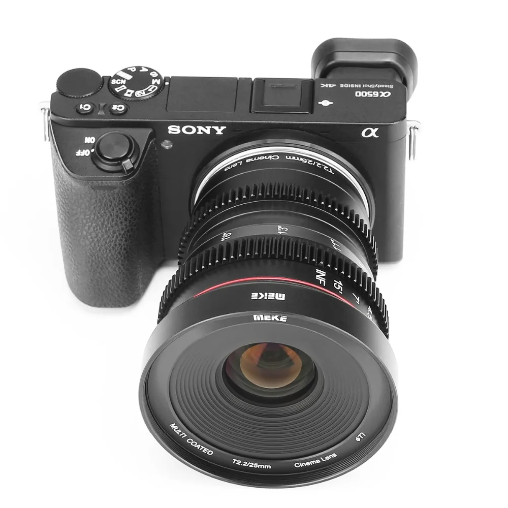 Ручная Фокусирующая линза Meike 25 мм T2.2 Cine для Sony E Mount/fuji X Mount с креплением на