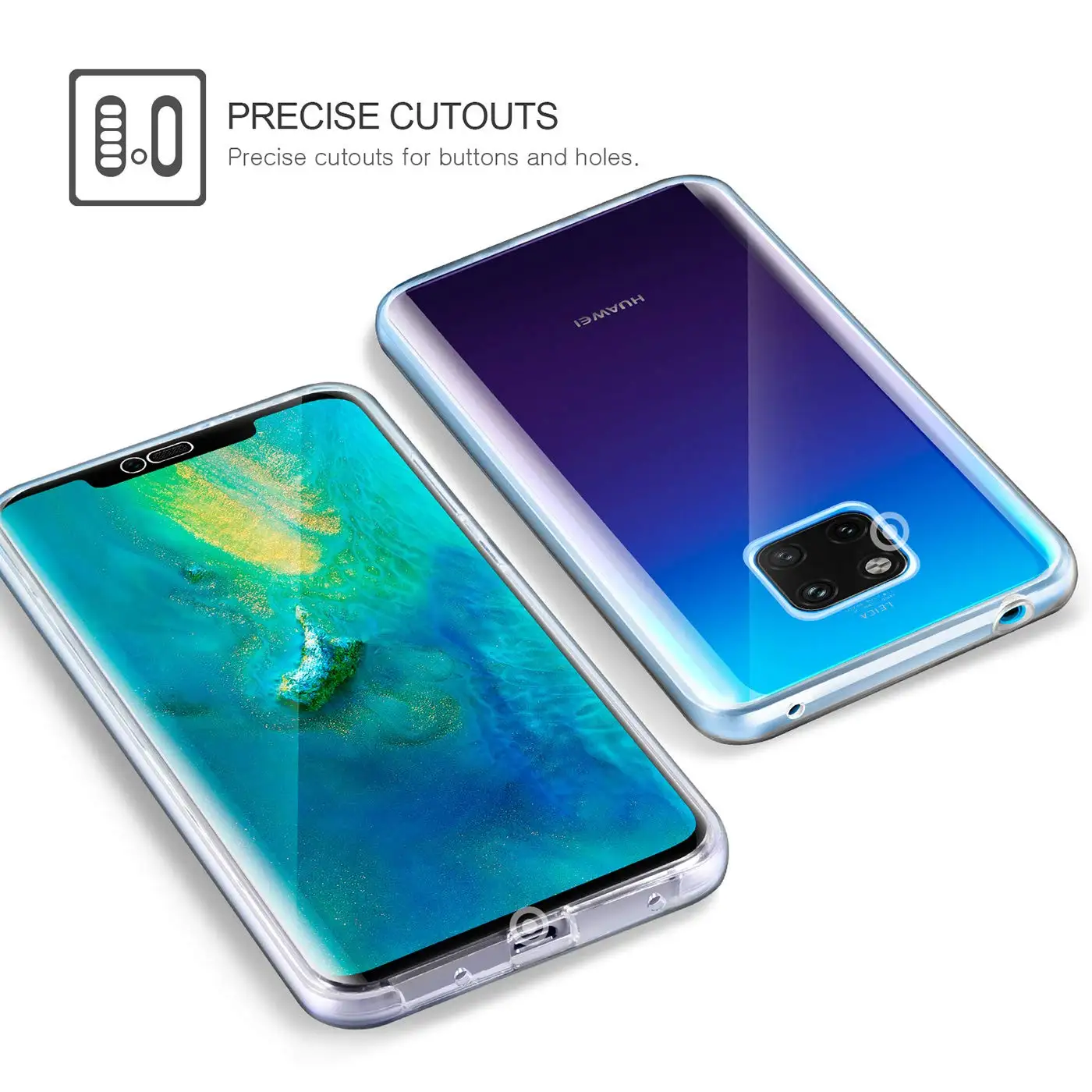 TPU+PET for Huawei Nova 3i P Smart Plus P20 Pro Mate 20 Lite Dropproof Soft Silicone Cover 360 Full Body Protect Clear Case |