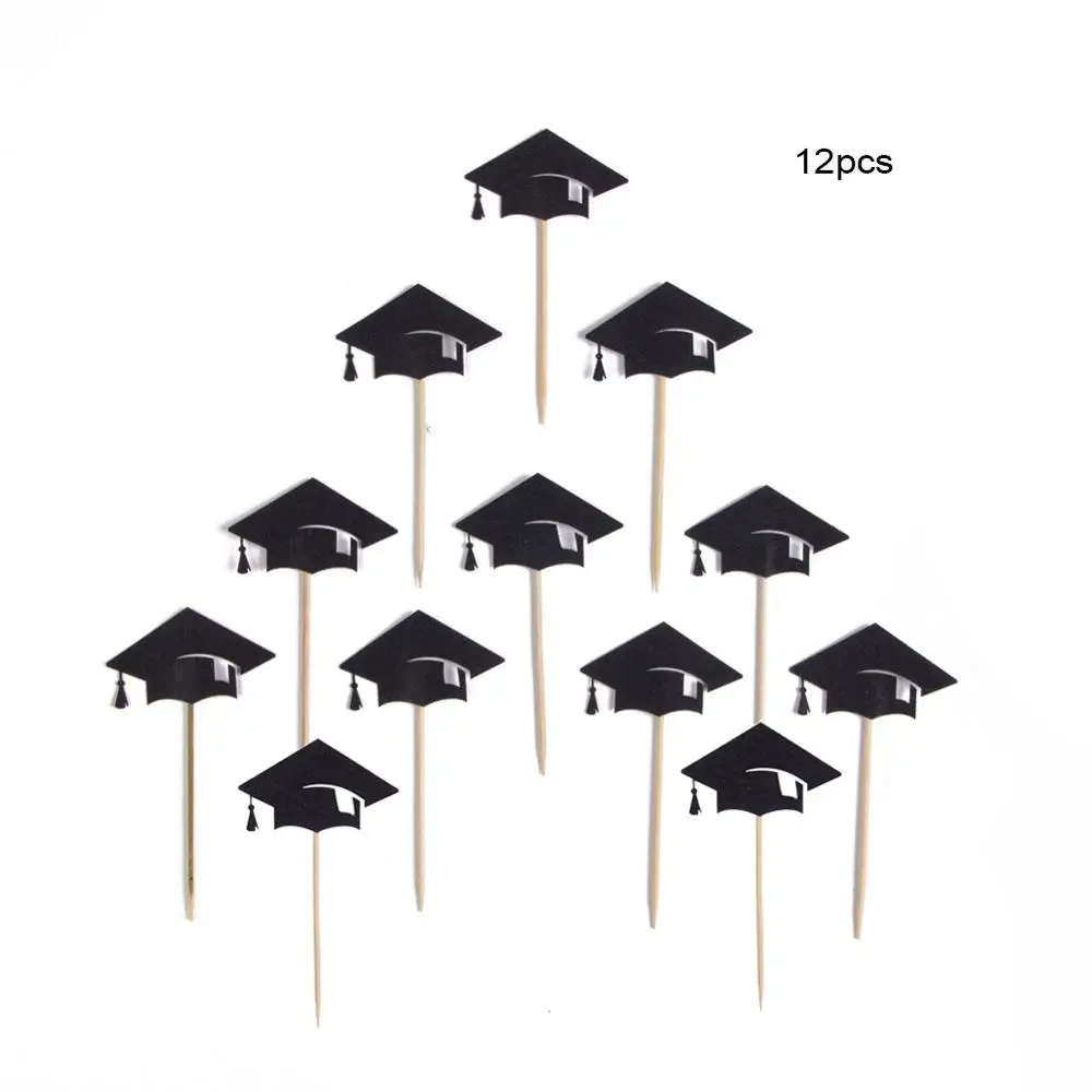 cake topper-12pc Выпускные вечерние украшения I'm Done баннер поздравление град баннер реквизит для фотографий фольгированные шары коробка для конфет торт Топпер класс - Цвет: cake topper-12pc