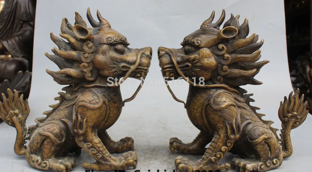 Быстрая Доставка 10 &quotКитайский Фэншуй Медь Зло Животных Дракон Kylin Цилинь