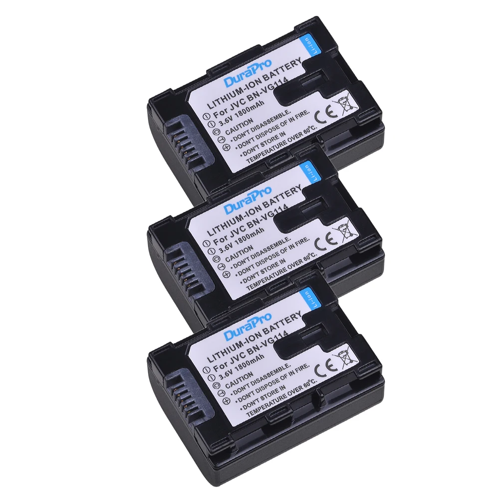 3Pc 1800mAh BN VG114 Аккумулятор для JVC GZ E10 E100 E15 E200|Цифровые аккумуляторы| |