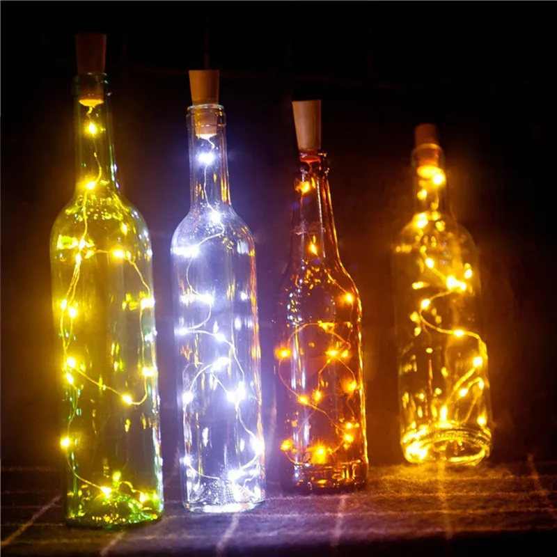 

2m 20-LED Copper Wire String Light with Bottle Stopper for Glass Craft Bottle Fairy Valentines Wedding Decoration string lights