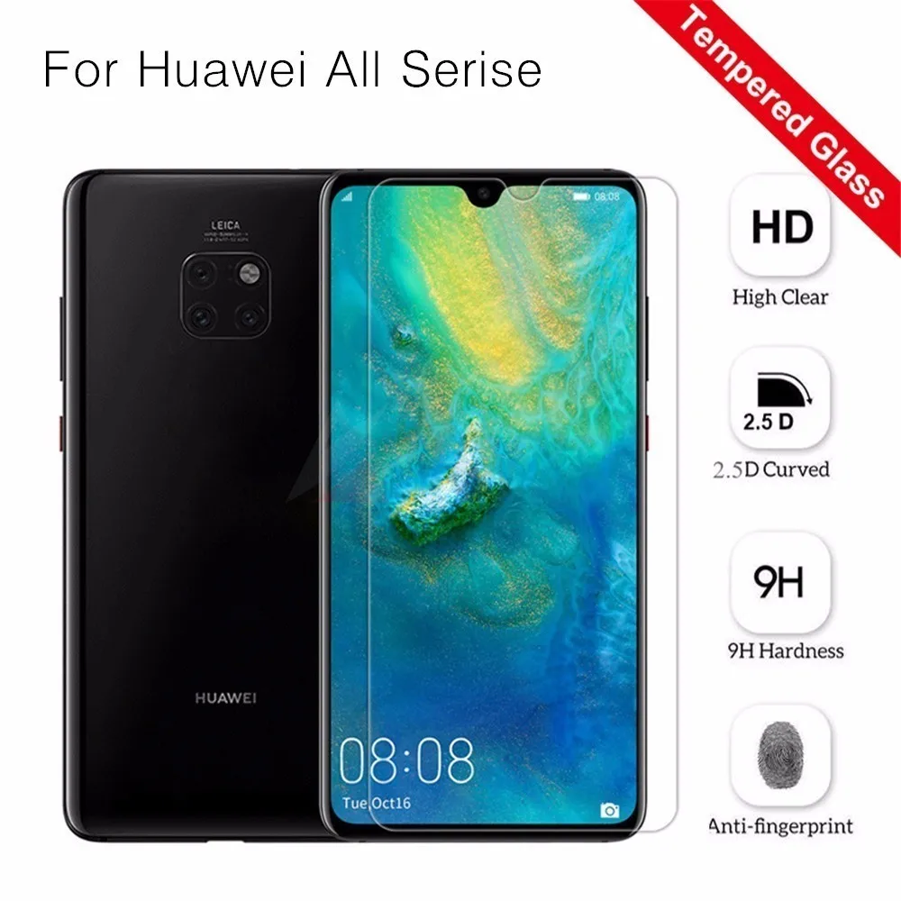 Закаленное стекло 9H HD для Huawei Mate 20 X P30 Lite Защита экрана Honor 8A 8X 8C Y6 7 9 P Smart 2019