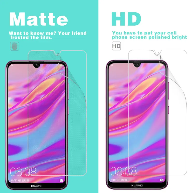 HD прозрачная глянцевая пленка для Huawei Enjoy 9 Honor Play 8A V20 Nova 4 P Smart Y7 Pro 2019 Антибликовая