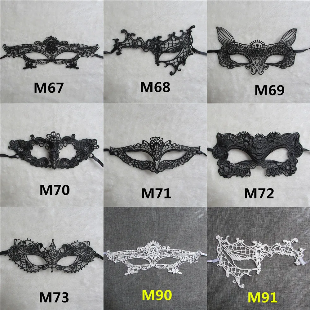 Оптовая продажа 10 шт./лот белая/черная Сексуальная кружевная маска различных