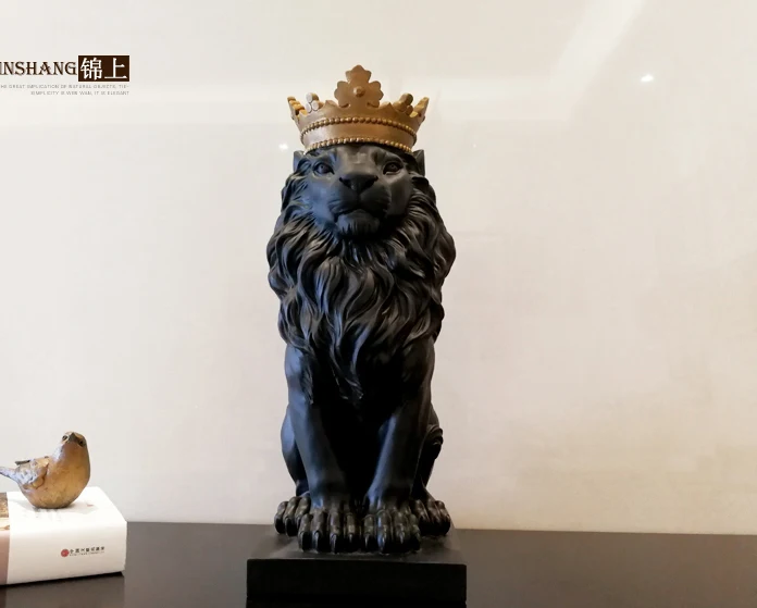 

36CM large -HOME OFFICE Porch lobby TOP COOL decoration efficacious Mascot thriving business Lion KING FENG SHUI ART statue