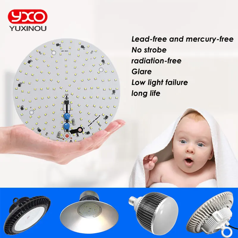 

1pcs/lot Integrated Driver Pcb LED Bulb Panel 25W 30W 40W 60w 100W Driverless Led Down Light Warehouse LED High Bay