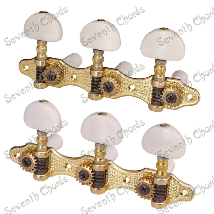 Набор из 2 предметов белая кнопка Золотая струна тюнинг колышки тюнеры машинные