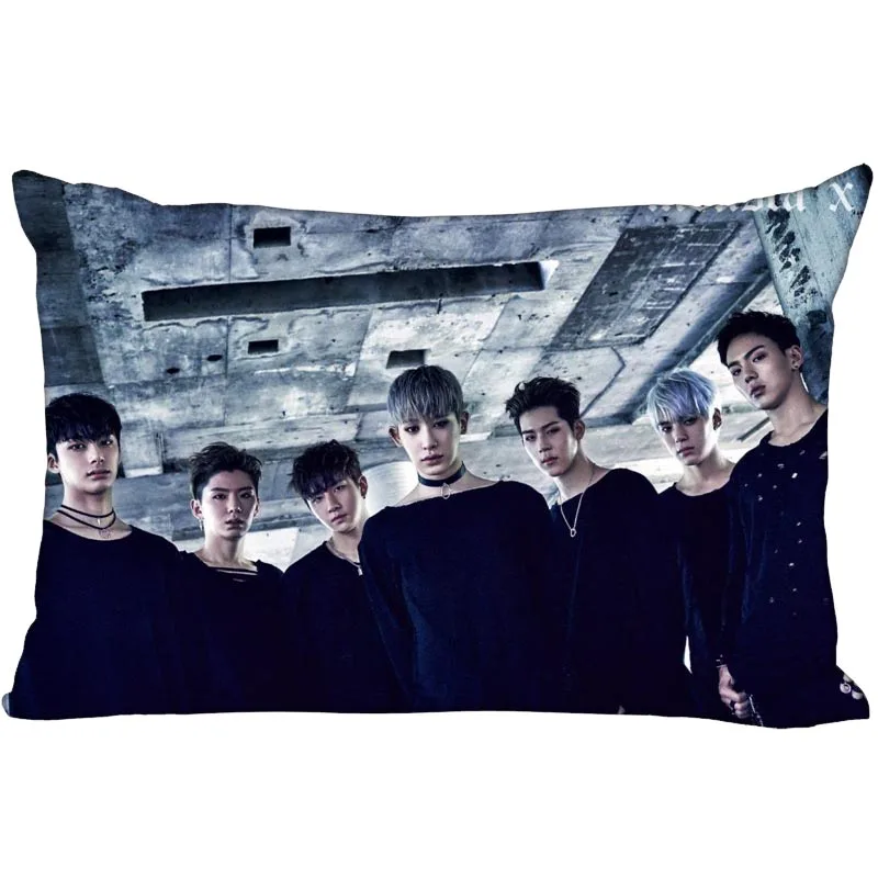 Горячая Корея-поп на заказ MONSTA X атласная наволочка 35x45 см(одна сторона) печатная молния шелковая наволочка индивидуальный логотип подарок