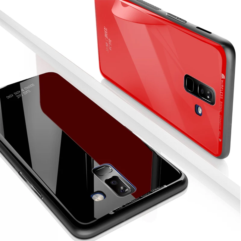 Жесткий чехол BFOLLOW для Samsung Galaxy A8 2018/A6 2018/A7 A5 2018 Стекло 9H задняя крышка черный
