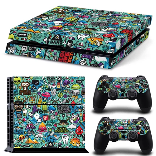 0829 Граффити дизайн ПВХ кожи Стикеры для PS4 консоль и контроллеры Стикеры s - Цвет: 0829