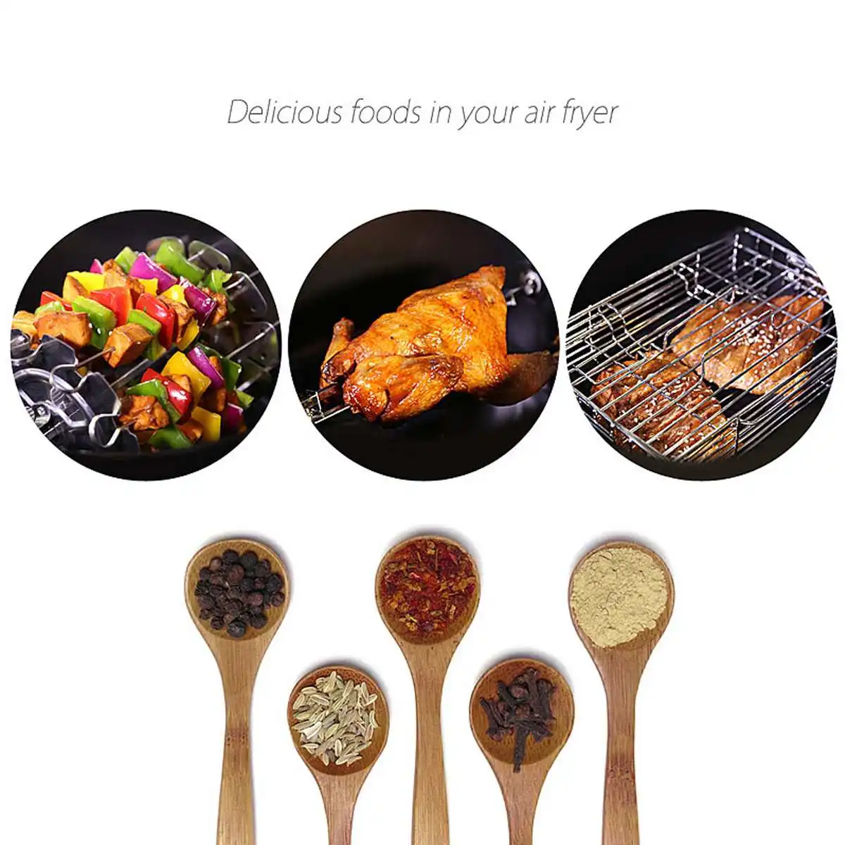 

11PCS Air Fryer Accessories 9 Inch Fit for Airfryer 5.2-6.8QT Baking Basket Pizza Plate Grill Pot Kitchen Cooking Tool for Party