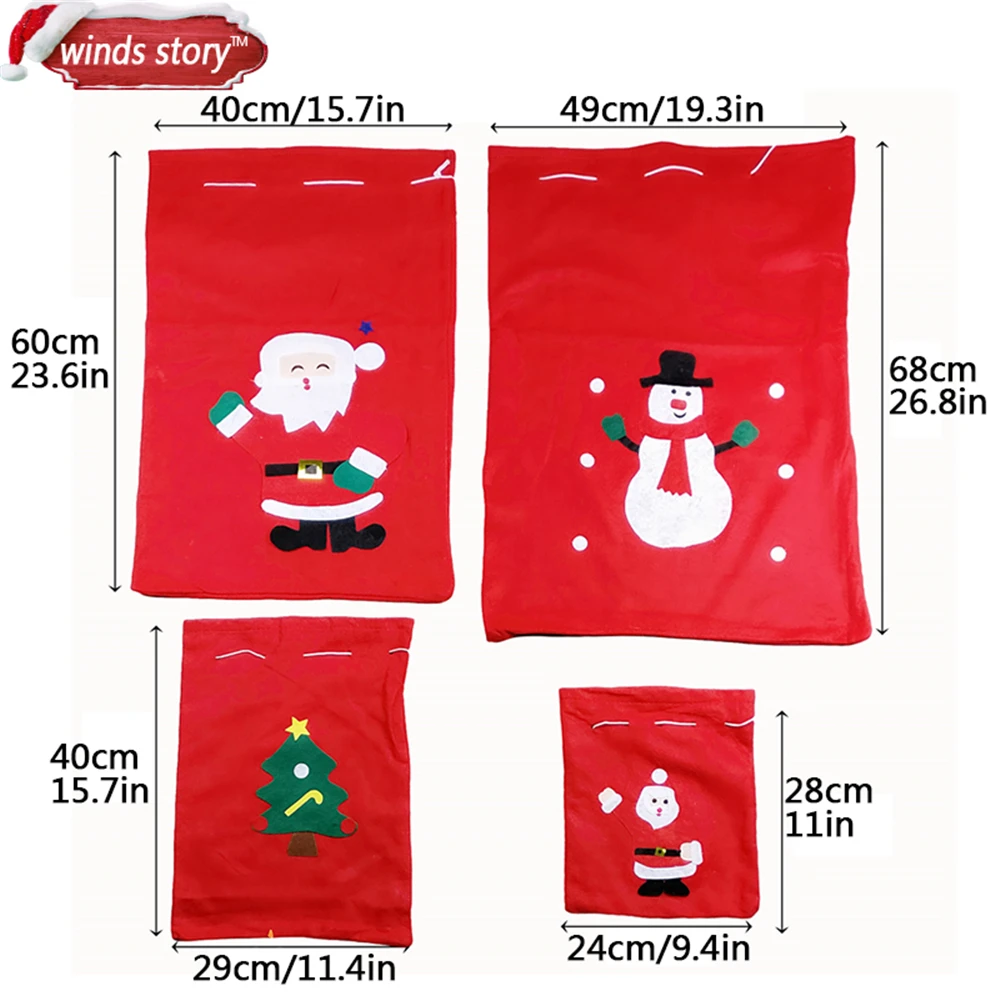 6 шт большой мешок Санта Клауса Рождественский Подарок новогодний Деда Мороза на