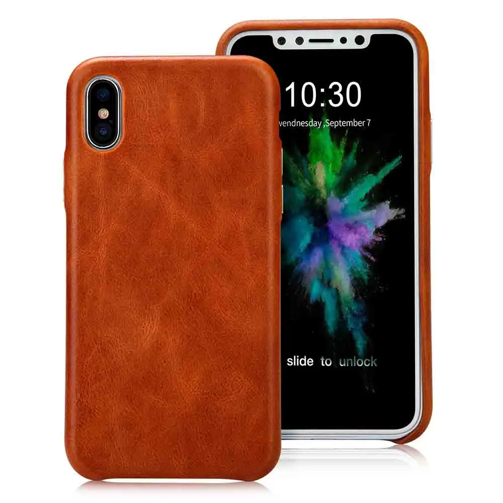 Brown Jisoncase, кожаный чехол для телефона, для iPhone XS, роскошный бренд, чехол для телефона, противоударный, ультра-тонкий, 5,8 дюймов, приталенный Чехол s, новинка - Цвет: Brown
