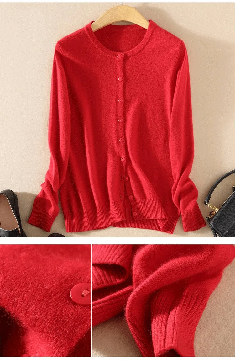 Knitted Cardigan Women Cashmere Wool Female Cardigans Short Black Cardigan Plus Size Cardigans Big Size Women Tops Spring
