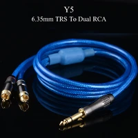 winaqum professional gold plated 6 35mm trs 14 to dual rca coaxial audio cable plug adapter video wire y9
