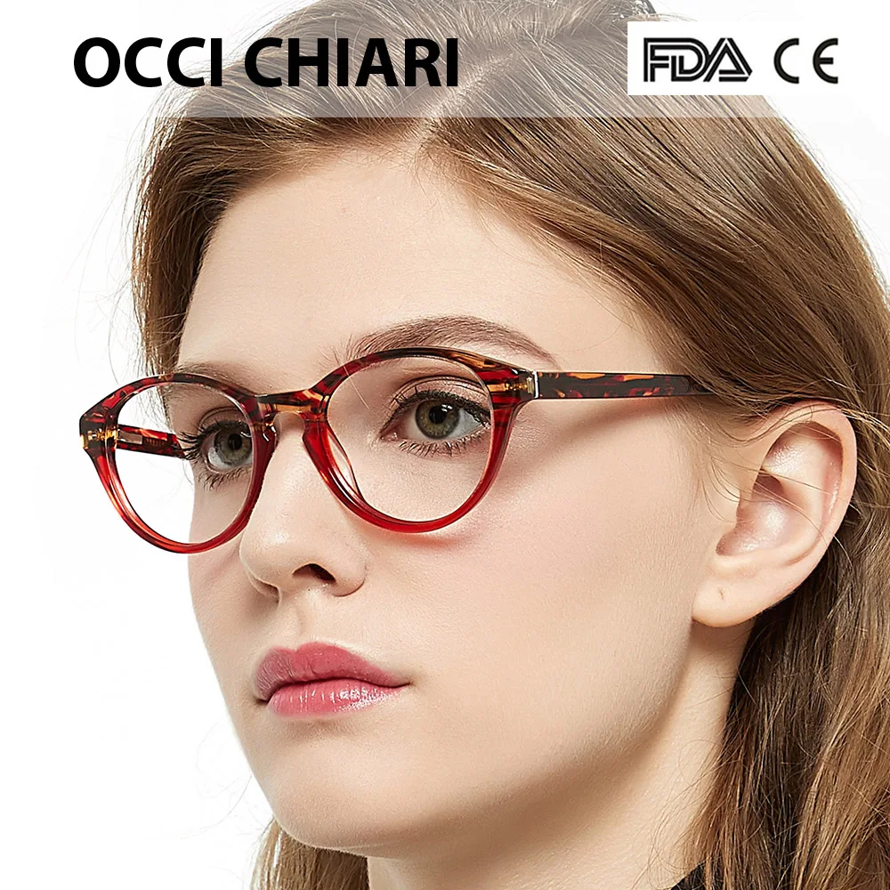 OCCI CHIARI круглые очки с защитой от синей оправы прозрачные линзы женские для