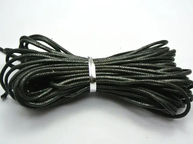 Черная Вощеная хлопковая веревка для бисероплетения 30 метров 2 мм ювелирная