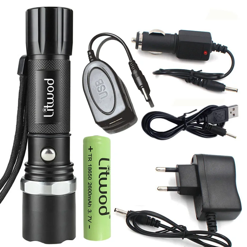 Litwod Z20 светодиодный фонарик CREE XM L2 U3 масштабируемый тактический 5 режимов