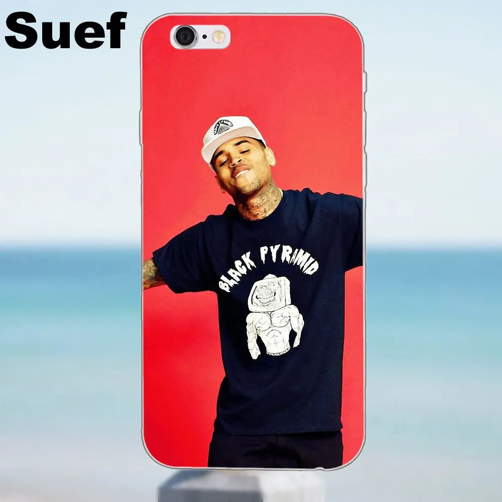 ТПУ мобильный телефон певица Криса коричневый Breezy Rnb для iPhone 4 4S 5 5S 5C SE 6 6S 7 8 Plus X Galaxy