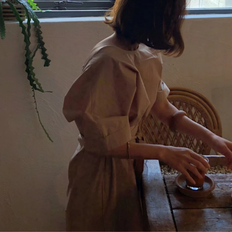 TWOTWINSTYLE платье с открытой спиной женский Узелок Высокая талия лоскутное