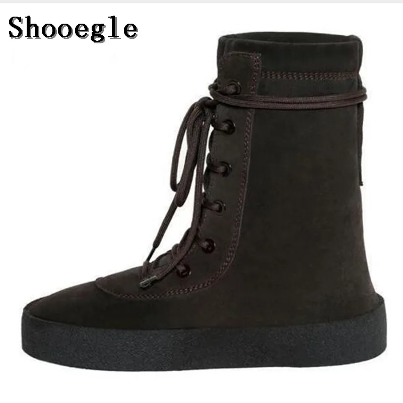 SHOOEGLE Chaussure Homme мужская обувь суперзвезды военные ботинки из крепа черные