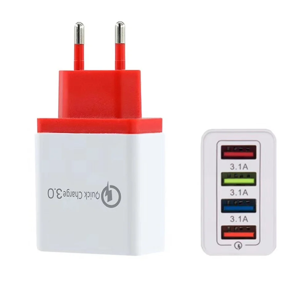 Новое поступление 4 порта быстрая зарядка QC 3 0 зарядное устройство USB дорожный