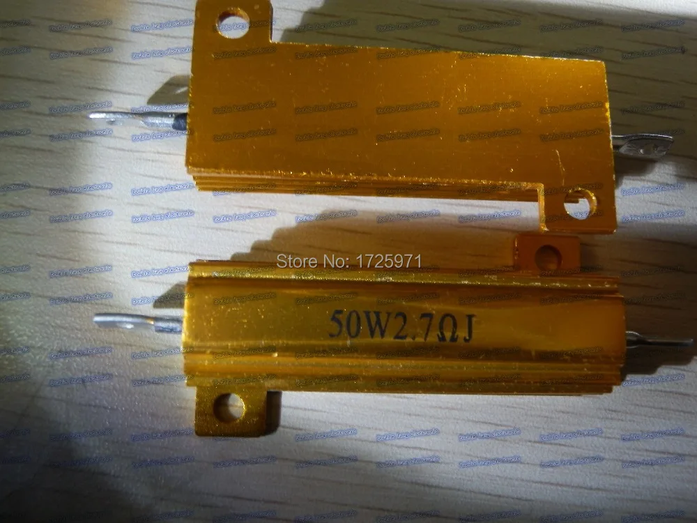 50 шт./лот RX24 50W 2.7R 2 7 Ом светодиодный нагрузочный резистор алюминиевый корпус с