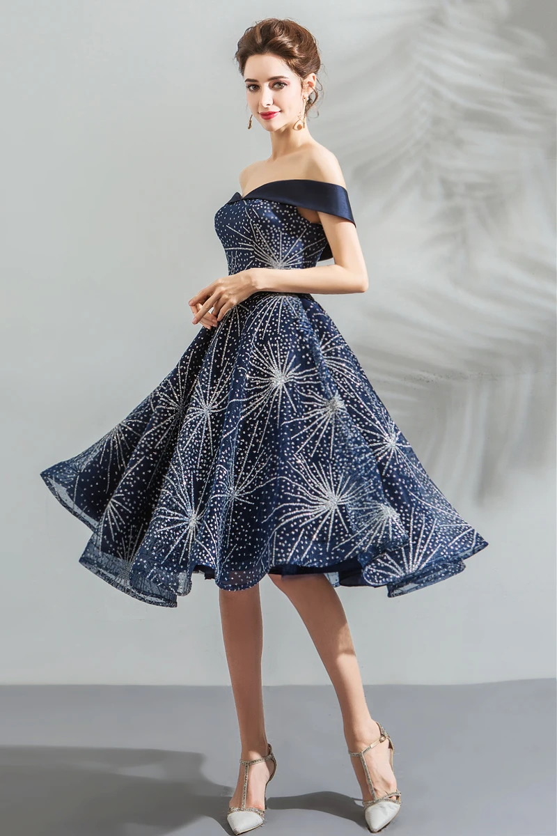 Vestido de festa 2018 темно синие Элегантный Лодка средства ухода за кожей Шеи с открытыми