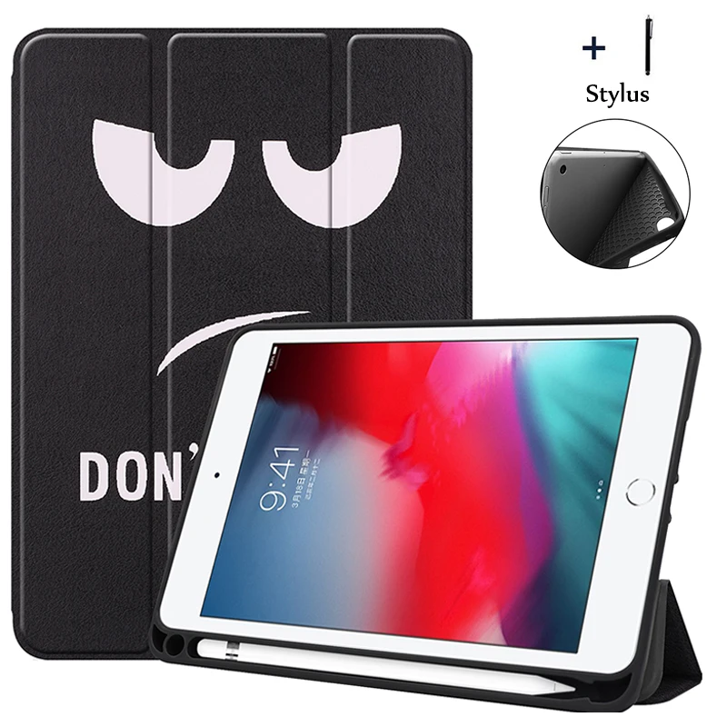 Чехол с принтом для iPad Mini 5 2019 4 кожаный флип чехол подставкой держатель ручки +