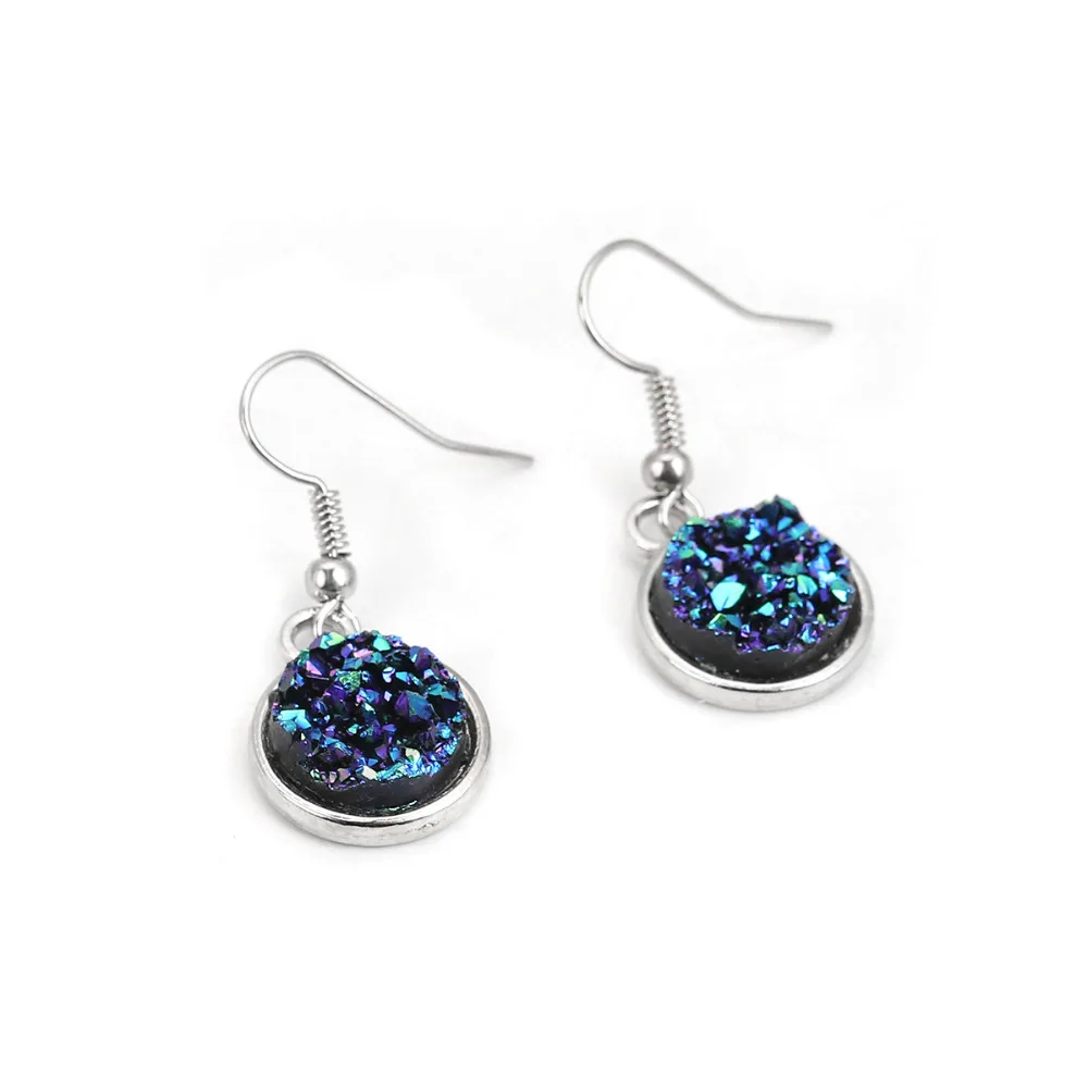 DoreenBeads, полимерные серьги-капли, тусклый серебряный цвет AB, Круглые, ручной работы, шикарные серьги, ювелирные изделия для женщин 34x15 мм, 1 пара