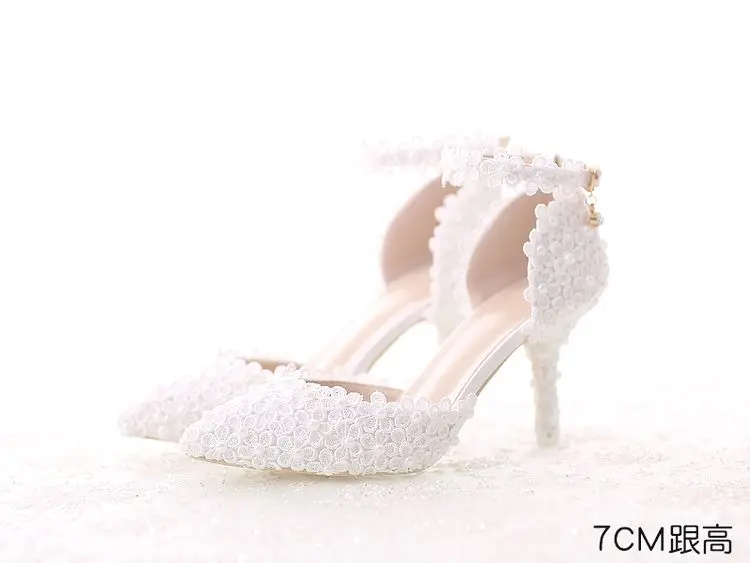 Туфли лодочки с ремешком на щиколотке и пряжкой белые 2018|female wedding shoes|brand shoeswedding shoes