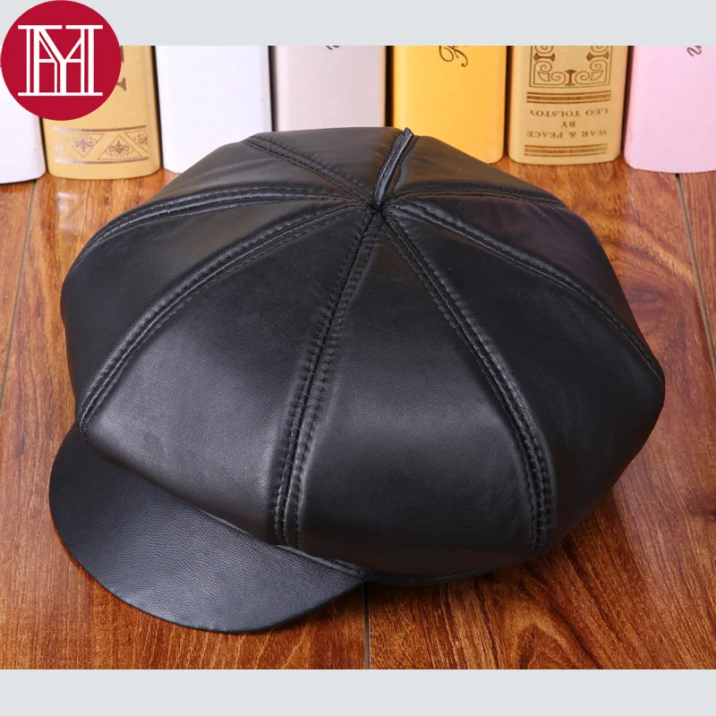 2021 женские шапки из натуральной овечьей кожи модные повседневные Восьмиугольные