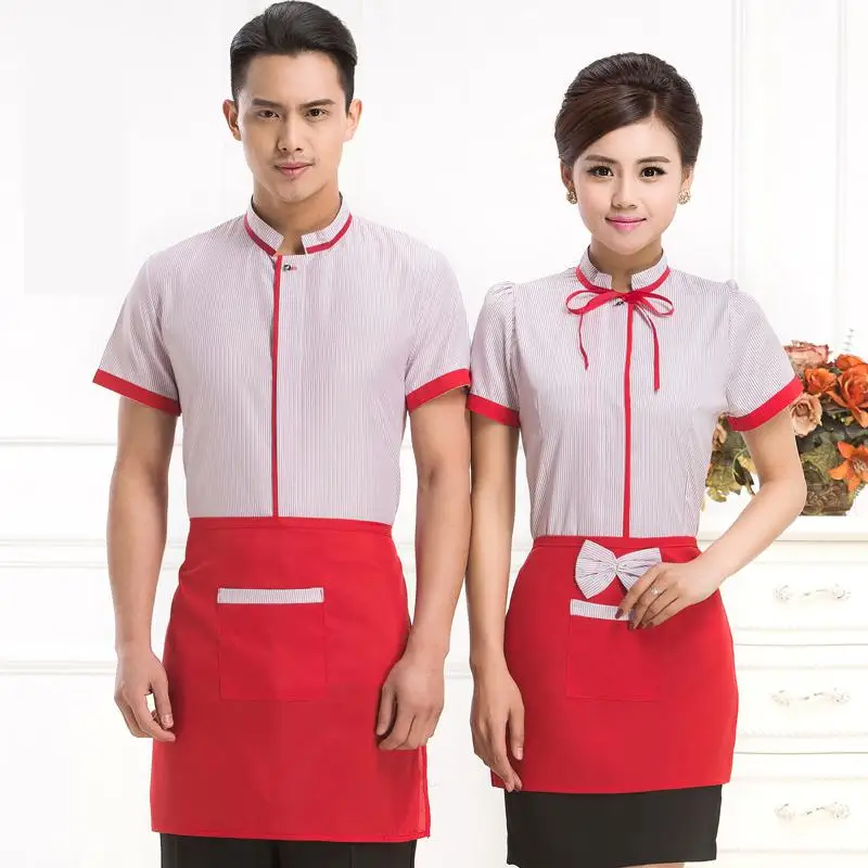 Униформа для отеля Летняя женская одежда работы в ресторане официанту с коротким