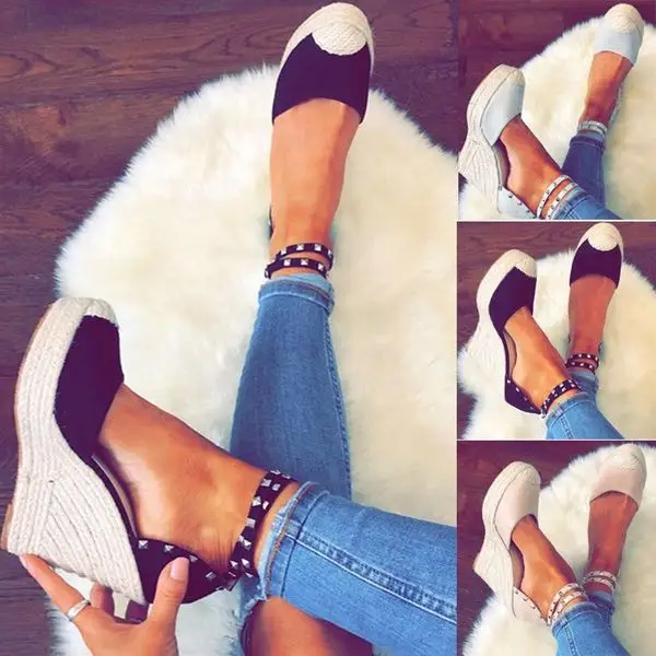 Chaussure/женские пикантные Босоножки на платформе и танкетке туфли лодочки с
