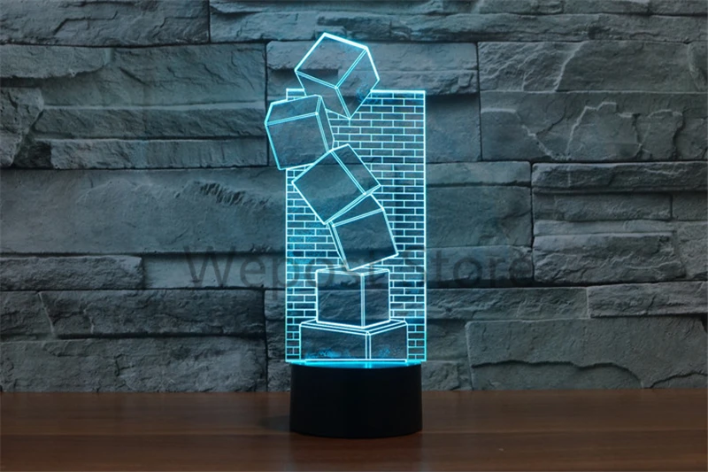 Новинка светящийся куб 7 видов цветов меняющий светодиодный ночник строительный