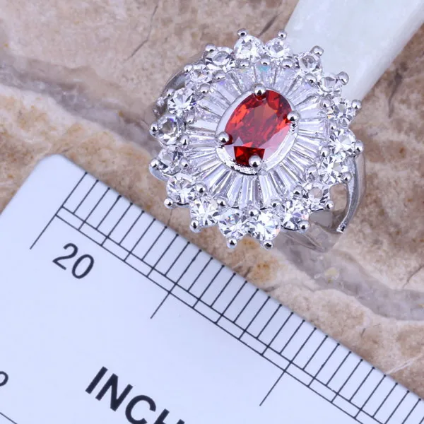 Комплект из кольца и серёг с фианитом Размер 6 / 7 8 9 10|silver jewelry set|jewelry setsearring pendant |