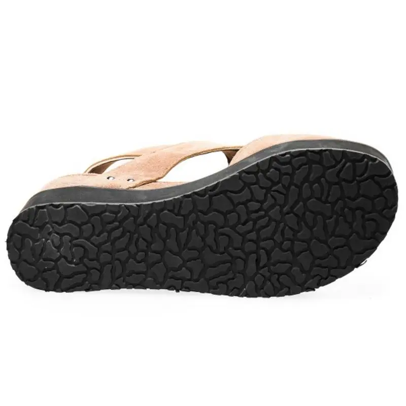 Coolcept Size 33-43 Peep Toe Women Wedges Flock Sandals Back Buckle Platform Summer Cool Shoes Causal Street Work Footwear | Обувь
