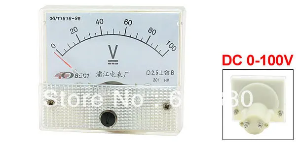 DC 0-100V 3V 5V 10V 15V 20V 30V 50V 100V 150V 250V 300V 450V 500V Volt Voltage Panel Meter Voltmeter 85C1 Pointer DC voltmeter